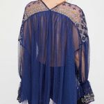 Free People  Joyride Sheer Embroidered Ruffle Top Photo 15