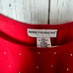 Rebecca Malone  Women's  Embellished Sleeveless Red Blouse Sz L Photo 2