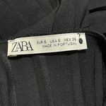ZARA Pleated Midi Dress Cap Sleeve Size S Small Black Lightweight Slit Photo 4