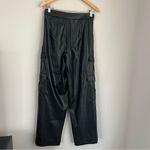 A New Day  Black Faux Leather Cargo Straight Leg Pants Size 4 Photo 5