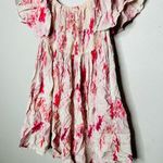 Misa Dina Pink Abstract Rose Floral Off Shoulder Mini Dress Size Extra Small Photo 6