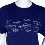 Fat Face x Marine‎ Conservation Society Shirt Womens Medium Blue White Fishes Photo 4