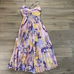 ASTR the Label Blythe Plisse Midi Dress Purple Multi Women Size Small Photo 2