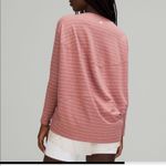 Lululemon Back In Action Long Sleeve Short Serve Stripe HeatherSpiced Chai White Photo 8