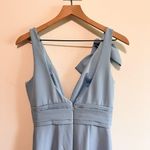 Mac Duggal Blue Sleeveless V Neck Bow Detail Mermaid Gown Size 2 Photo 6