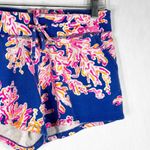 Lilly Pulitzer  Small Shorts Yasmin‎ Coral Print Blue Pink Pull On Pockets 1474 Photo 3