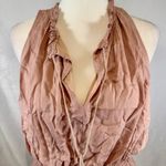 Listicle Blush pink smocked waist peplum top size large Photo 1