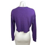 Aritzia TNA Women's Purple Athleisure Long Sleeve Waffle Knit Crop Top Size 2XS Photo 1
