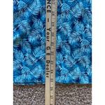 Lands' End Teal Blue Allover Tropical Palm Hawaiian Polo Shirt Womens 2X 20W-22W Photo 7