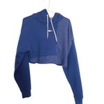 Tommy Hilfiger  womens size small Navy Blue Color Block Cropped fleece Hoodie Photo 1