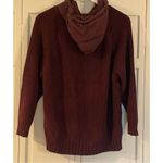Splendid burgundy hoodie mixed media ribbed arm wool blend M Photo 10