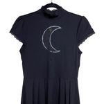 KILLSTAR Crescent Moon Mesh Cutout Fit & Flare Skater Dress Black Women’s Small Photo 2