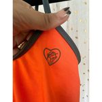 Loco Boutique Hawaii Solid Orange Gray Logo Flounce Sporty Crop Swim Bra Top S Photo 2