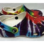 Crocs  Classic Tie Dye Graphic Clogs Men's 5 Women's 7 Rainbow Photo 0