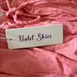 NWT Tie Dye Tired Midi Puff Sleeve Cotton Dress Pink Size M Photo 5