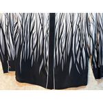 Bob Mackie  Silk Blouse Medium Black White Preppy Office Academia Photo 3