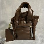 ASPEN Brown Quilted Mini Bag with Sherpa Accents Photo 1