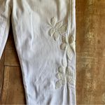 CAbi #5490 Slim Boyfriend White Embroidered Mid-Rise Jeans Size 2 Photo 2
