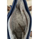 Simply Noelle Navy Blue and Tan Women's Large Satchel Bag Photo 6