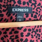 EXPRESS  Women's Terracotta Leopard Print V-Neck Cuffed Sleeve Blouse Small Photo 1