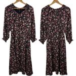 Talbots  Womens‎ Floral Midi Dress Sz XS Long Sleeve Boho Cottagecore Fall Modest Photo 1