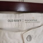 Old Navy  33x27 12 Short Rock Star Mid-Rise Stretch Jeans in Bright White Photo 5