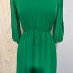 Enfocus Studio Women Green Boat Neck Long Puffy Sleeves High Photo 4