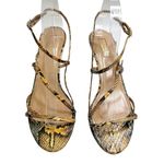 Aquazzura Carolyne Snakeskin Strappy Sandals Yellow Women’s Size 39 US 9 Flawed Photo 3