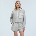 Madewell Crinkle Cotton Striped Dolphin-Hem Shorts Boxers Women’s Large Photo 13