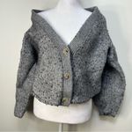 Babaton  cropped Gray Teddy Jacket size L wool old money cardigan Photo 1