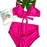 Magenta Bikini Vibrant 2 Pc High Cut Bikini Size Medium Pink Photo 0