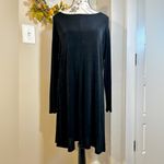 Flax by Engelhart Slinky Knit Bateau Neck Long Sleeves Black Tunic Dress Sz M Photo 8