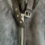 Loft NEW Women’s Faux Suede Aviator Jacket size S Black Photo 3