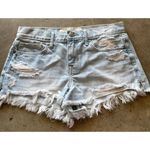 Abercrombie & Fitch ShortsSize 2 W 26 Blue Denim Distressed Frayed Hem Light Wash Photo 8