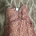 Floral red dress spaghetti straps L Pink Size L Photo 2