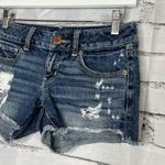 American Eagle  Distressed High-Waist Jean Shorts 0 Super Stretch Casual Summer Photo 4