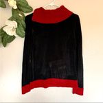 Vintage Black Chenille Zippered Turtleneck Sweater S Photo 6