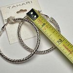 Tahari Rosy Gold Tone Hoop Pierced  Earrings NWT Photo 3