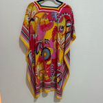Trina Turk Theodora Silk Vibrant Floral Caftan Dress Swim Coverup Medium/Large Photo 8