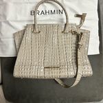 Brahmin  Croc-Embossed Cream Tote Photo 3
