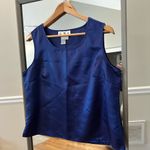 G.M.L Women's Blue Satin Tank Top‎ Size 12 Photo 3