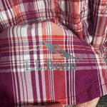 L.L.Bean  Shirt Women Sz L Plaid Vented Outdoor Long Sleeve Back Vent Zip Pocket Photo 3
