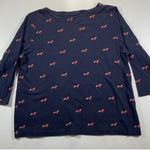 Croft & Barrow  Blue 3/4 Sleeve‎ Dachshund Dog Print Casual Cotton Shirt XL Photo 0