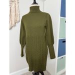 Lulus Fresh Perspective Olive Green Cable Knit Sweater Dress Small Holiday Xmas Photo 1