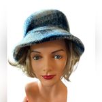 David & Young  Navy Cream Brushed Plaid Soft Bucket Hat One Size OS Lined Winter Photo 1