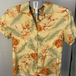 Tommy Bahama Vintage  Silk Yellow Hawaiian Shirt size small‎ Photo 0