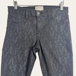 Current/Elliott Black Antique Lace Brocade Print Ankle Skinny Jeans Size 30 Photo 1