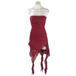 Selfie Leslie NEW  After Party Sangria Red Strapless Tube Ruffle Mini Dress Sz S Photo 1