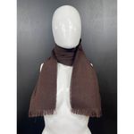 Womens Chocolate Brown Fringed Wool Blend 49in Scarf SKU 7142 Photo 1