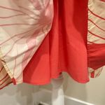 Hutch  Coral Plumeria Print Puff Sleeve Tiered V-Neck Mini Dress Preppy Coastal Photo 6